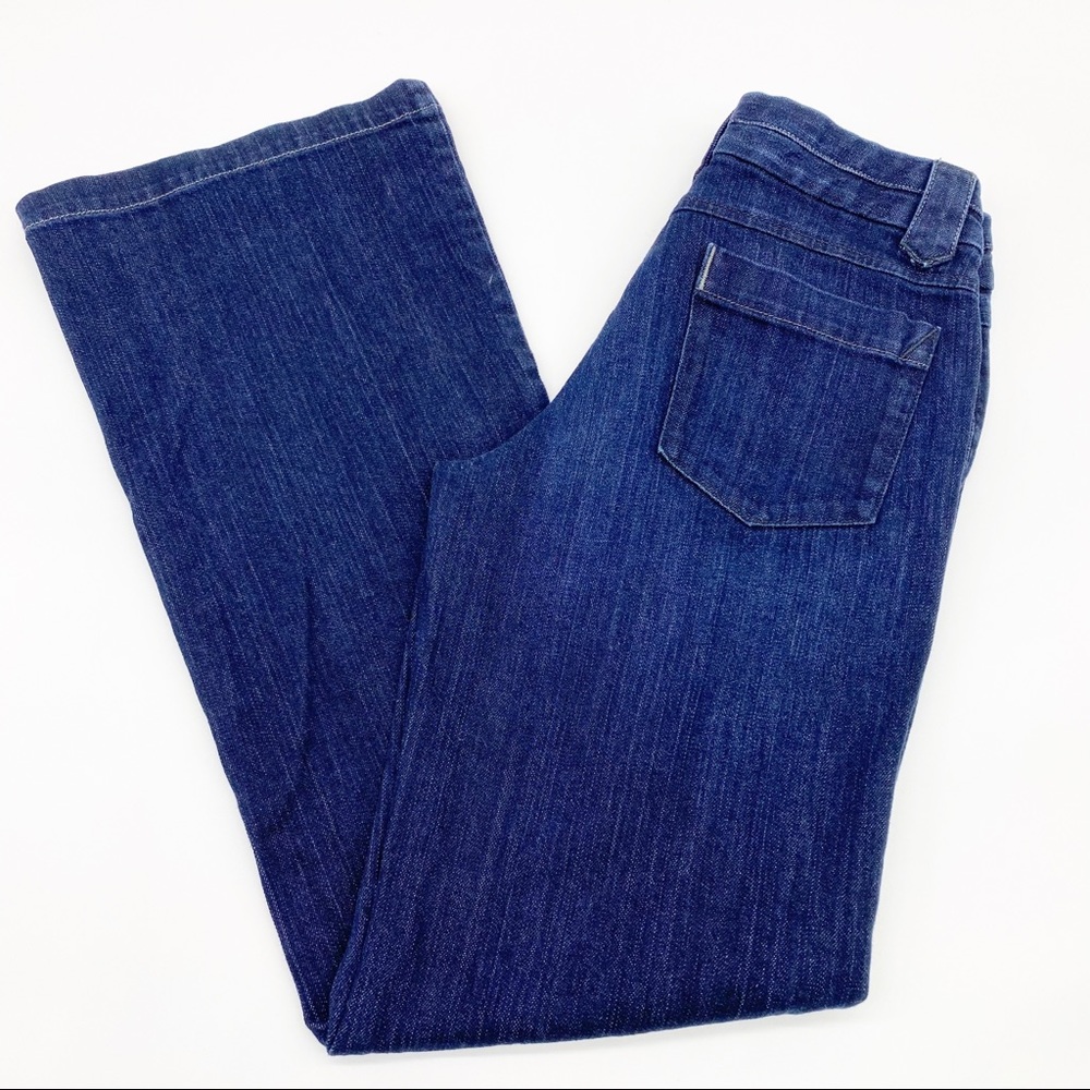 Eddie Bauer Wide Leg Dark Wash Mid Rise Jeans 4